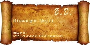 Biswanger Dolli névjegykártya